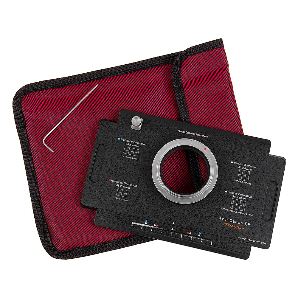 Fotodiox Pro Lens Adapter - Canon EF/EF-S Mount D/SLR Cameras to Large Format 4x5 View Cameras with a Graflok Rear Standard - Shift / Stitch Adapter