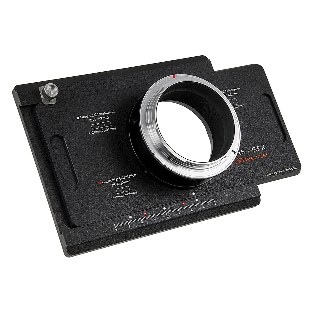 Fotodiox Pro Lens Adapter - Fujifilm G-Mount Mirrorless Cameras to Large Format 4x5 View Cameras with a Graflok Rear Standard - Shift / Stitch Adapter