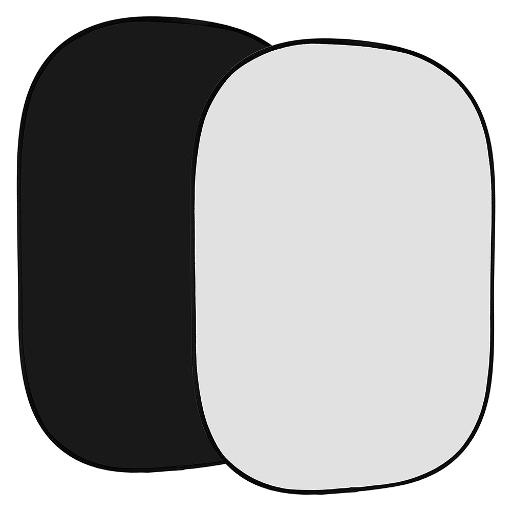 Fotodiox Collapsible 5x7ft Portable Black/White Muslin Background