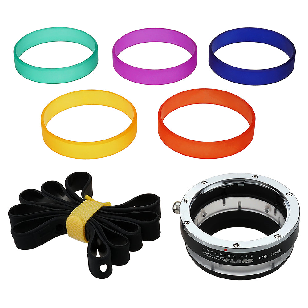 ArtFX ColorFlare Adapter for Canon EOS (EF / EF-S) D/SLR Lens to Sony Alpha E-Mount Mirrorless Camera Body - Light Leak / Flare Inducing Adapter from Fotodiox Pro **Clearance**