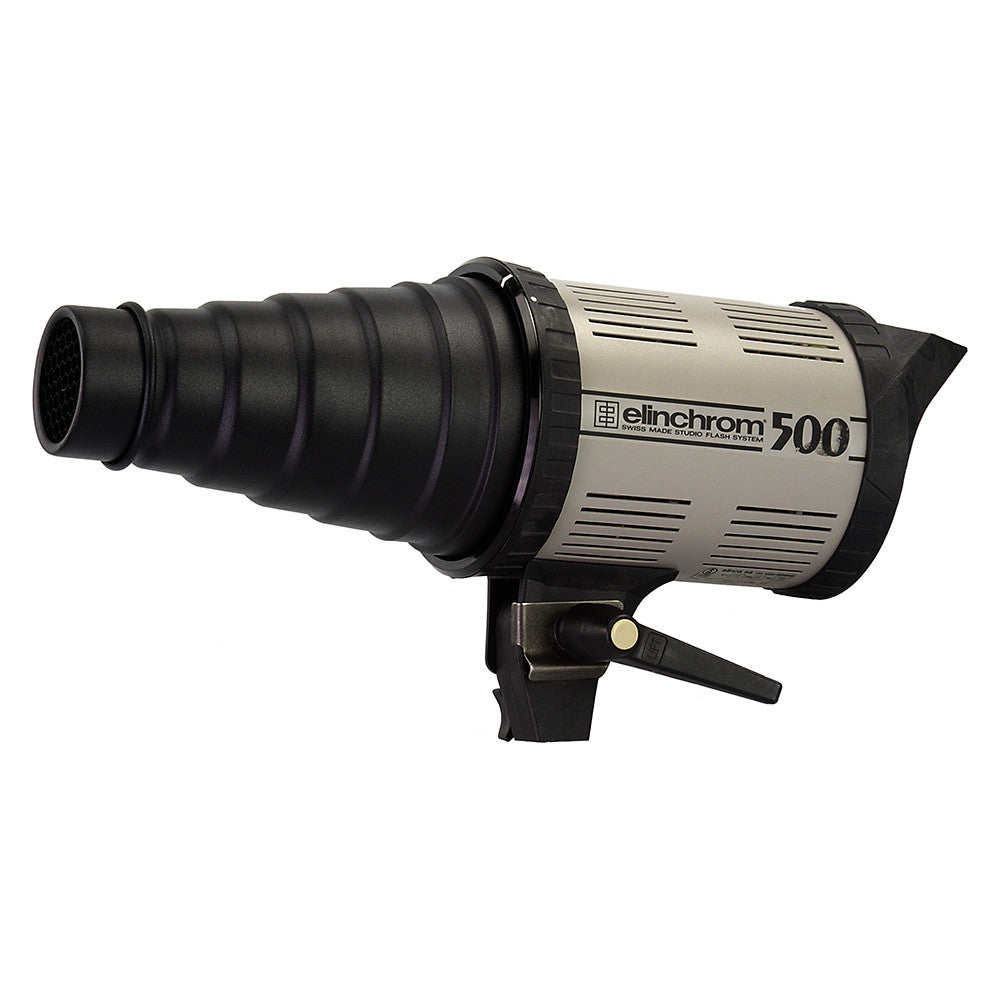 Fotodiox Snoot with 20 Degree Grid and 4 Color Gels for Elinchrom Strobe light Calumet Genesis Strobe Light