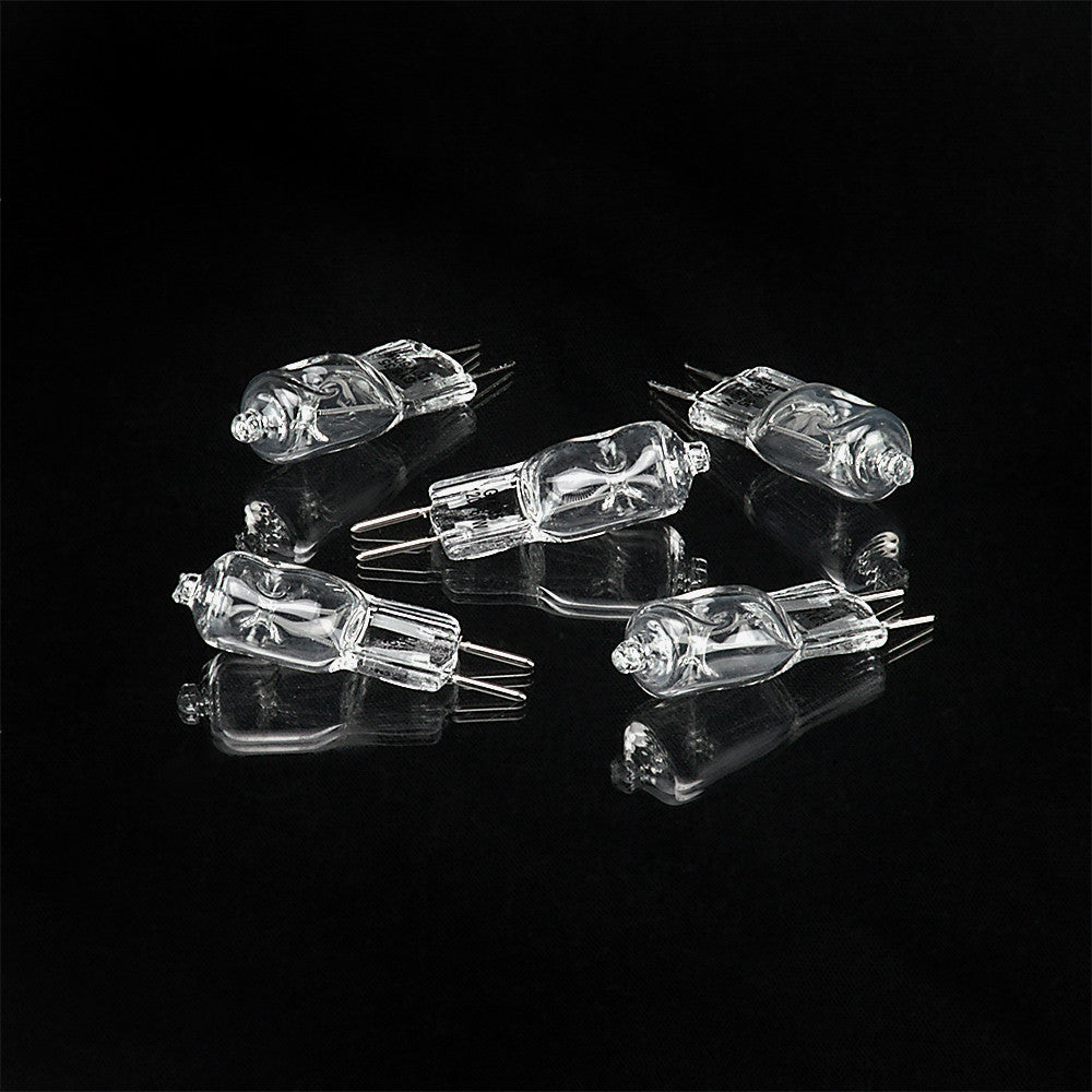 Set of 5 Replacement Modeling Bulbs - 5x JCD Type 60w 120v GY6.35 (2-Pin Base) Clear Halogen Light Bulbs