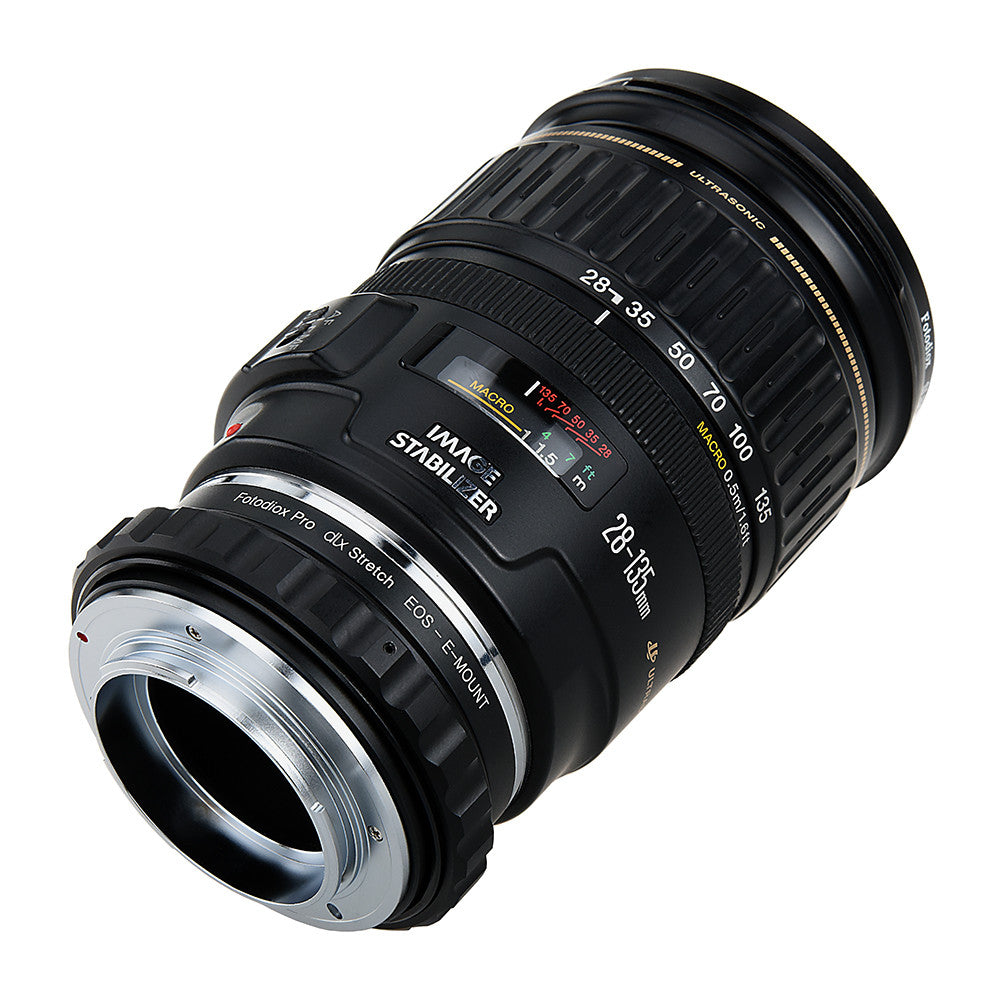 Fotodiox DLX Stretch Lens Adapter - Canon EOS (EF / EF-S) D/SLR Lens to Sony Alpha E-Mount Mirrorless Camera Body with Macro Focusing Helicoid and Magnetic Drop-In Filters