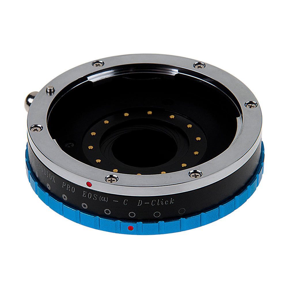 Fotodiox Pro Lens Adapter - Compatible with Canon EOS (EF Only, Not EF-S) D/SLR Lenses to C-Mount (1" Screw Mount) Cine & CCTV Cameras with Built-In Aperture Iris