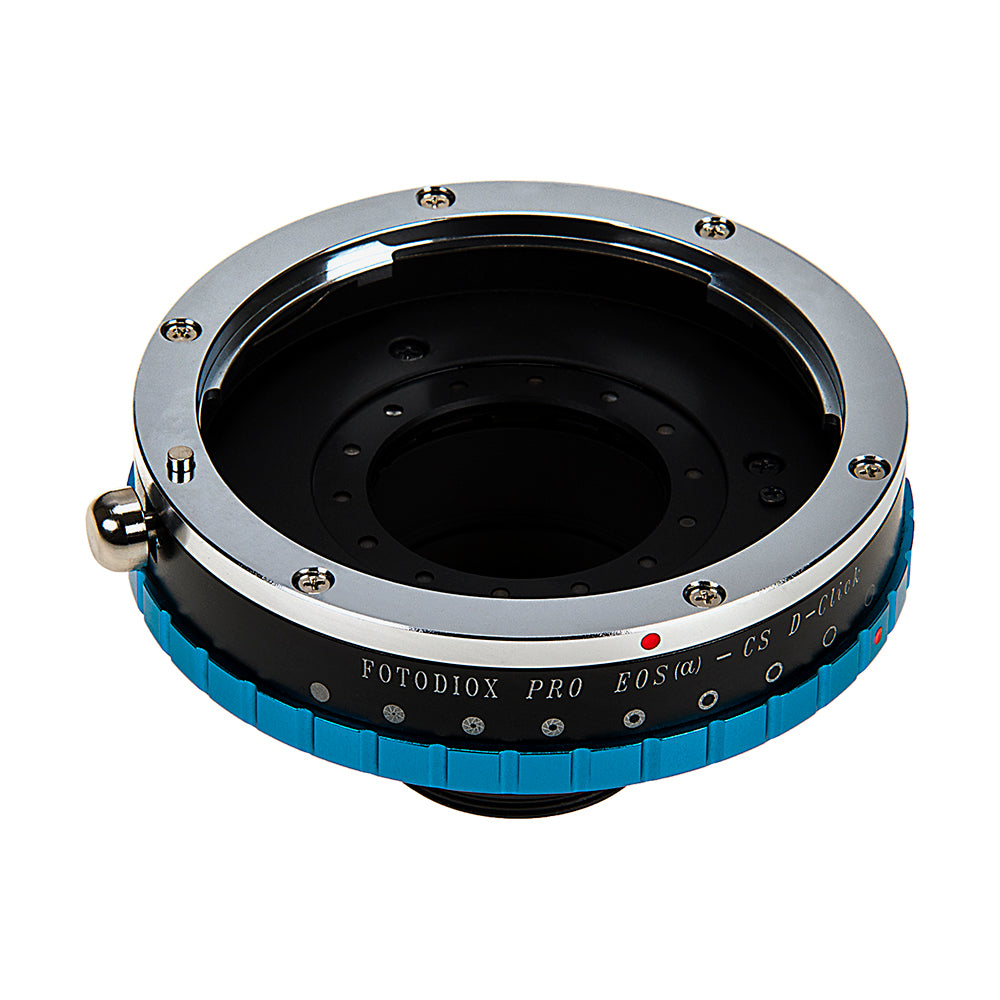 Fotodiox Pro Lens Mount Adapter - Compatible with Canon EOS (EF / EF-S) D/SLR Lenses to CS-Mount (1" Screw Mount) Cine & CCTV Camera Body w/ Built-In Iris (De-Clicked)