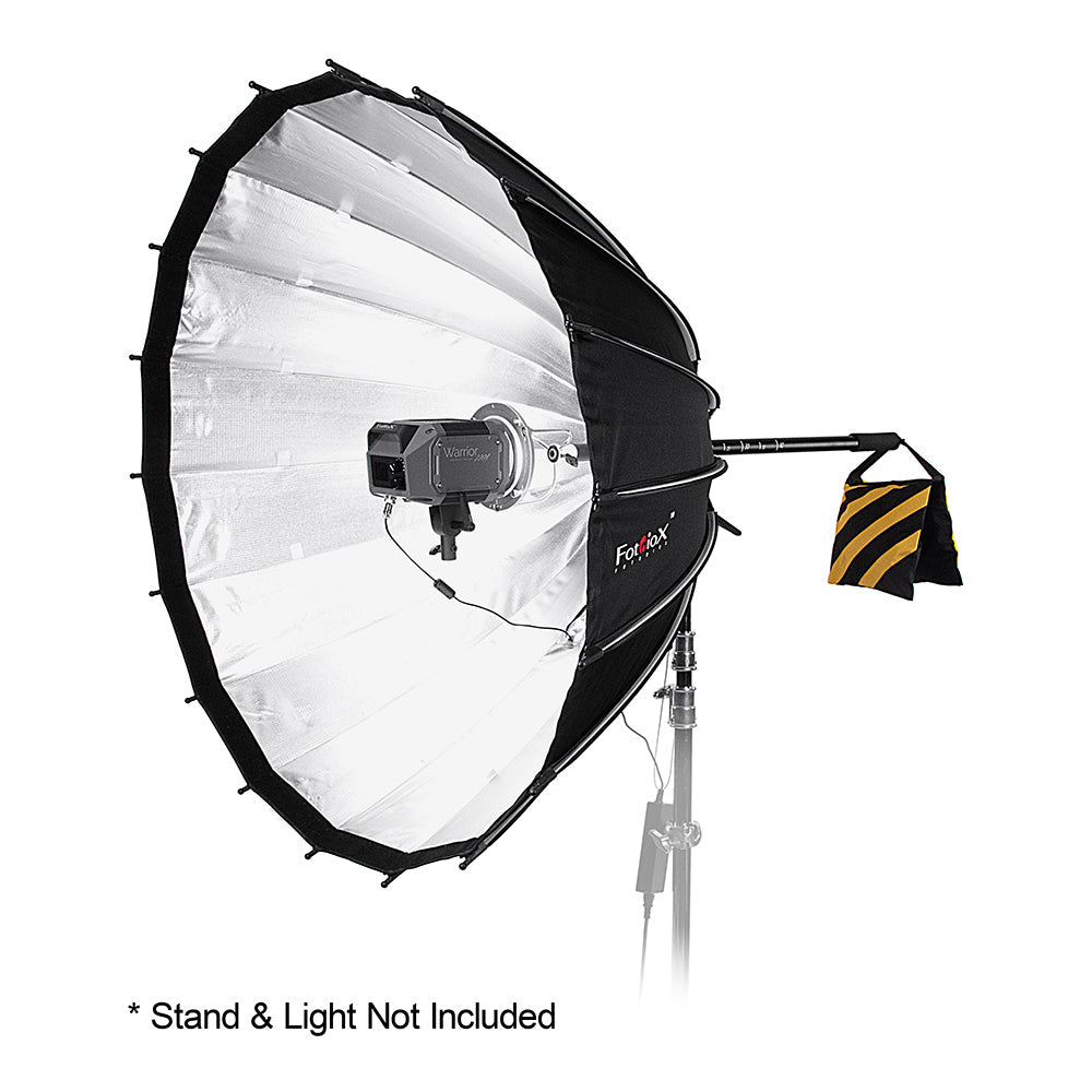 Fotodiox DLX Parabolic Focusing Softbox w/ Elinchrom Speedring - Focusable & Quick Collapsible Softbox / Silver Reflective Umbrella Interior w/ Double Diffusion Panels & Grid