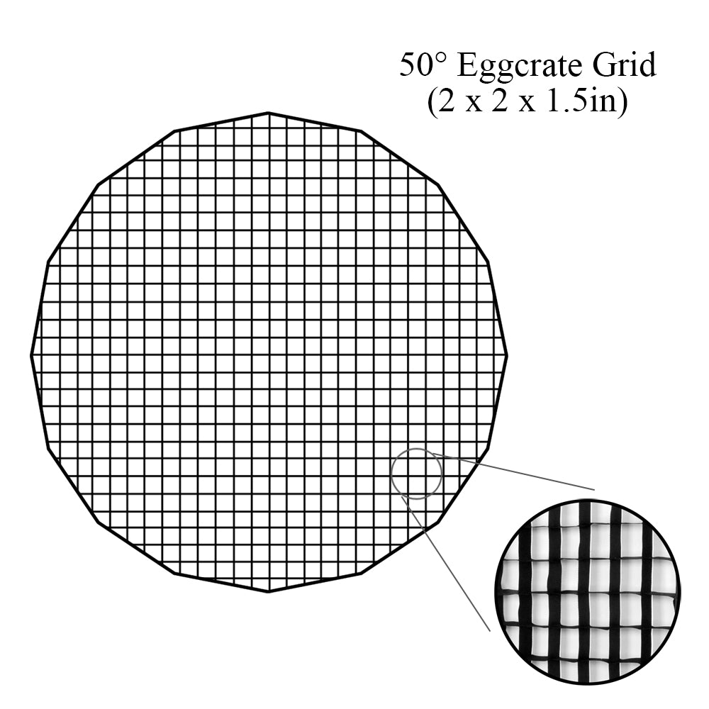 Fotodiox Pro Eggcrate Grid for EZ-Pro DLX Parabolic Softboxes - Fits EZ-Pro DLX Parabolic Softbox - 50 Degree Grid (2x2x1.5" Openings)