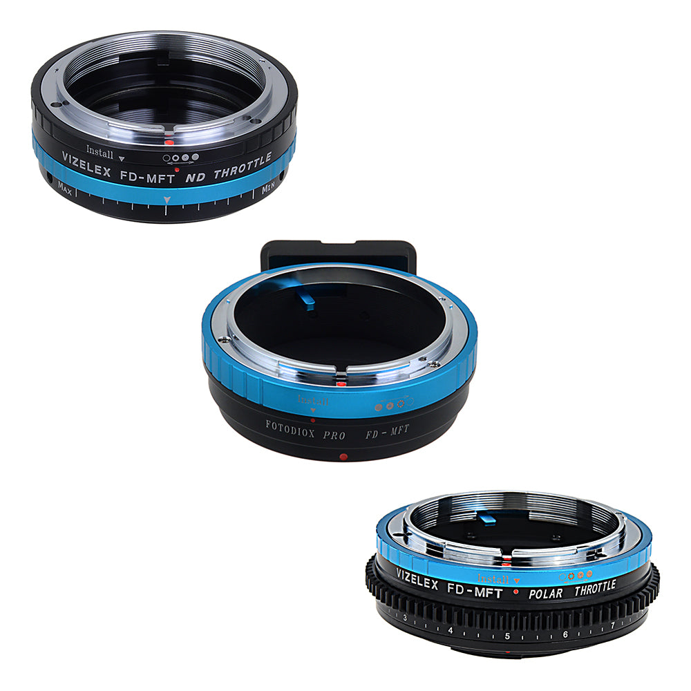 Fotodiox PRO Lens Adapter Field Kit Compatible with Canon FD & FL 35mm SLR Lenses to Micro Four Thirds Mount Mirrorless Cameras Includes Three Premium Grade Adapters - PRO, ND Throttle, and Polar Throttle Kit
