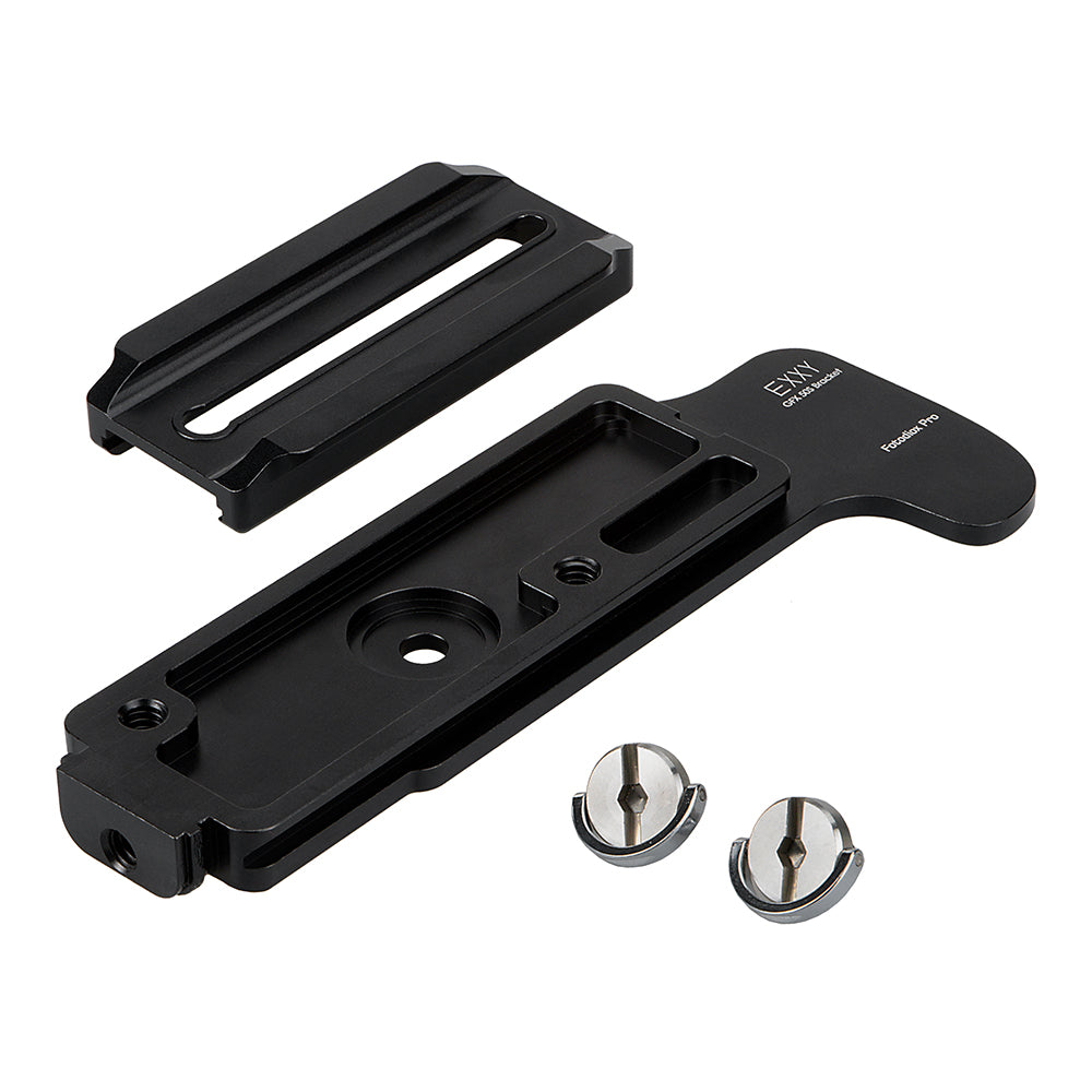 Exxy L-Bracket for Fujifilm GFX 50S Camera from Fotodiox Pro - All Metal Black Camera Hand Grip for Arca Swiss or Arca Swiss-Type Quick Releases