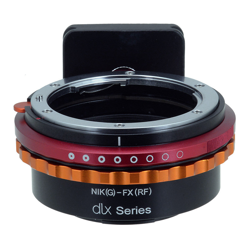 Fotodiox DLX Lens Adapter - Nikon Nikkor F Mount G-Type D/SLR Lens to Fujifilm Fuji X-Series Mirrorless Camera Body, with Long-Throw De-Clicked Aperture Control
