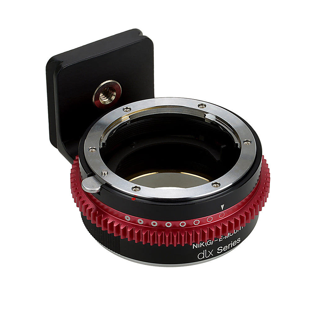 Fotodiox DLX Lens Adapter - Nikon Nikkor F Mount G-Type D/SLR Lens to Sony Alpha E-Mount Mirrorless Camera Body