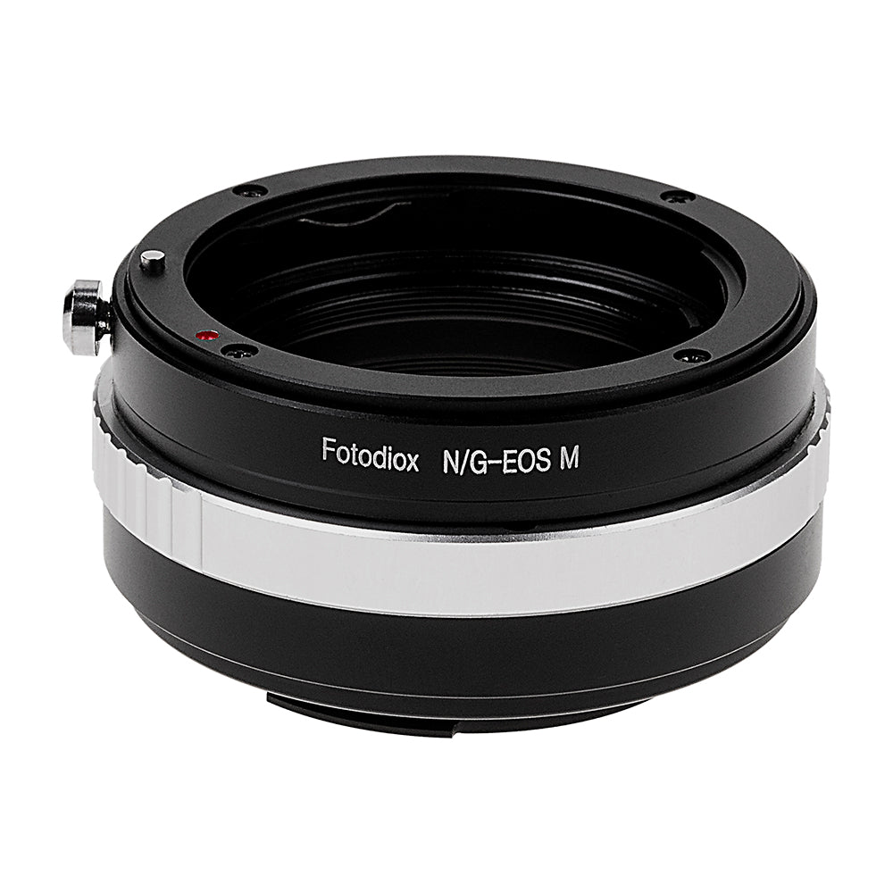 Fotodiox Lens Mount Adapter - Nikon F Mount G-Type D/SLR Lens to Canon EOS M (EF-M Mount) Mirrorless Camera Body with Built-In Aperture Control Dial