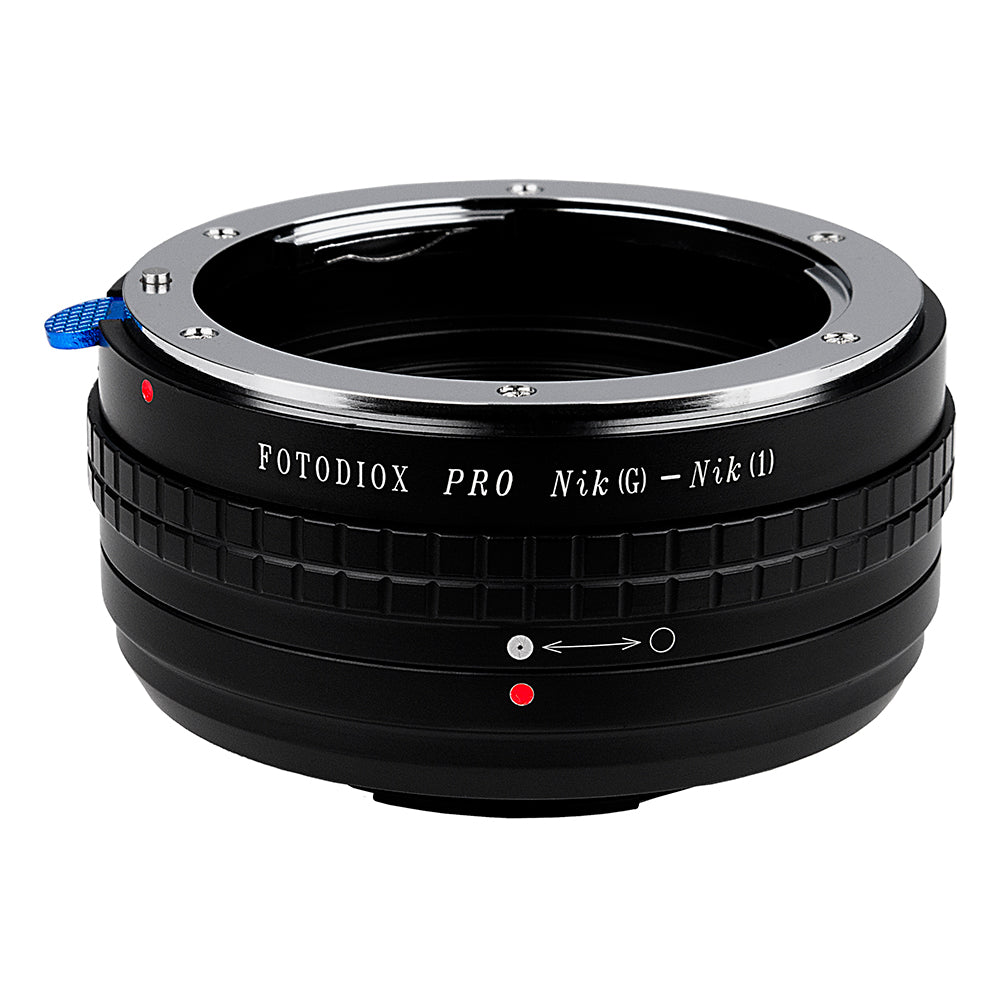Fotodiox Pro Lens Adapter with Built-In Aperture Control Dial - Compatible with Nikon F Mount G-Type D/SLR Lenses to Nikon 1-Series Mirrorless Cameras