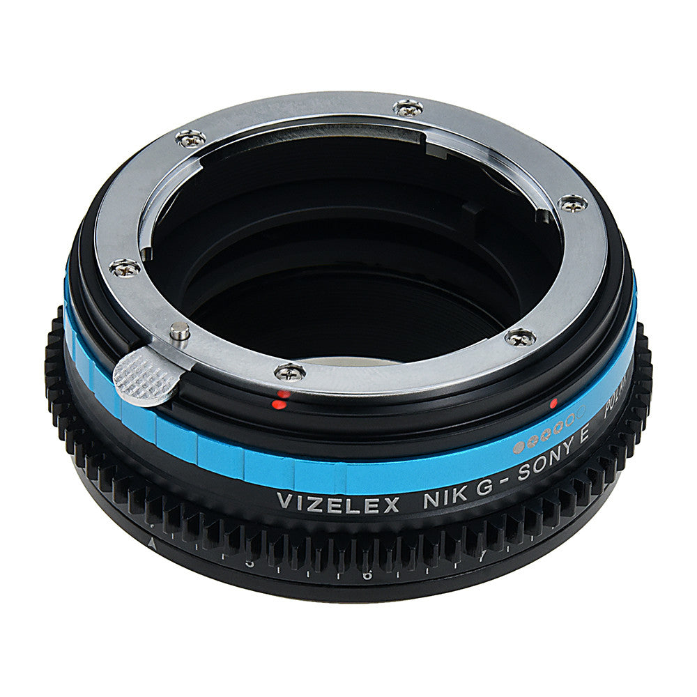 Vizelex Polar Throttle Lens Mount Adapter - Nikon Nikkor F Mount G-Type D/SLR Lens to Sony Alpha E-Mount Mirrorless Camera Body with Built-In Circular Polarizing Filter