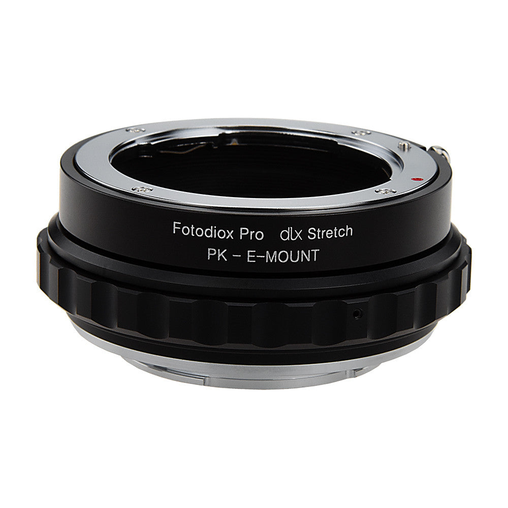 Fotodiox DLX Stretch Lens Adapter - Pentax K Mount (PK) SLR Lens to Sony Alpha E-Mount Mirrorless Camera Body with Macro Focusing Helicoid and Magnetic Drop-In Filters