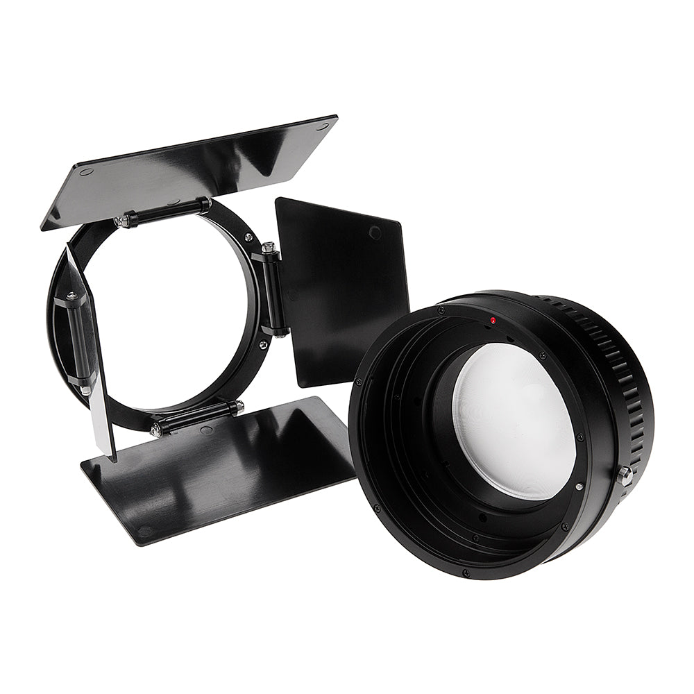 Fotodiox Pro PopSpot 50 V.2 Focusing Zoom Lens (FL65, 23-66°) & Barn Door Add-On