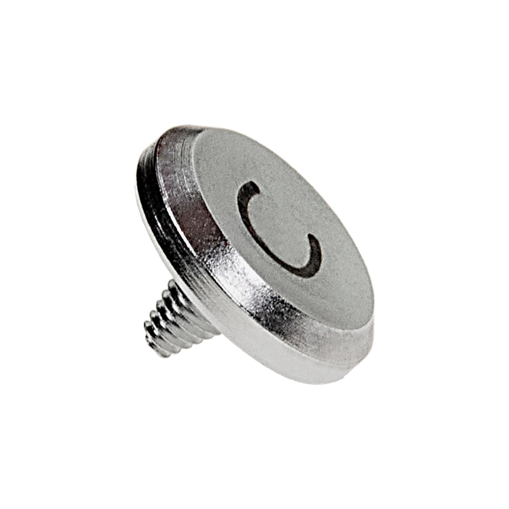 Fotodiox Soft Shutter Release Button - Anodized Aluminum 12mm Concave Button for Contax & Canon Cameras (Silver & Black)