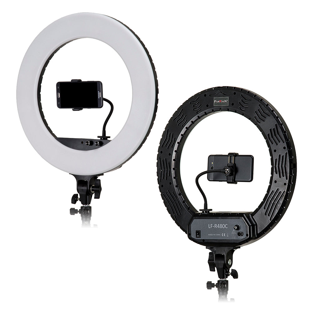 Fotodiox Selfie Starlite Vlog Light - 18in Bi-Color Dimmable LED Ring Light for Portrait, Photography, Makeup, YouTube, Live Streaming Video and more