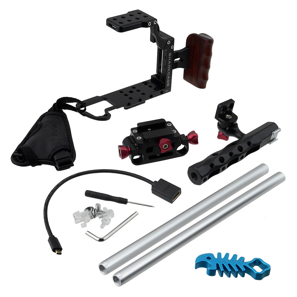 Fotodiox Pro Cinema Black Sharkcage for Samsung NX1 Camera (NX1) - Skeleton Housing, Protective Video Cage