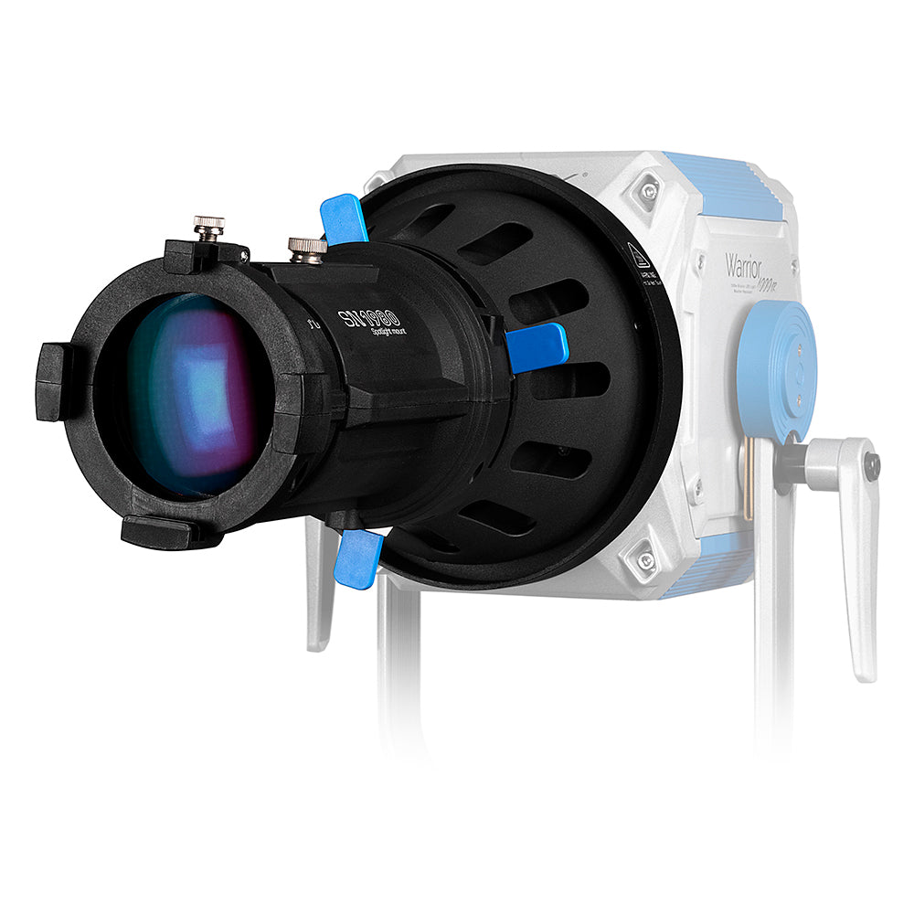 Fotodiox Pro Warrior Spotlight Modifier SN1980 with 20°Optical Lens, Spotlight Iris & 12-Piece Gobo Set