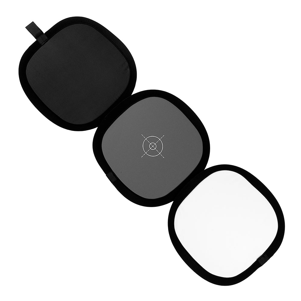 Fotodiox Hand-held Collapsible Tri-fold Reflector + Gray Card/White Balance Digital Target Combo Disc