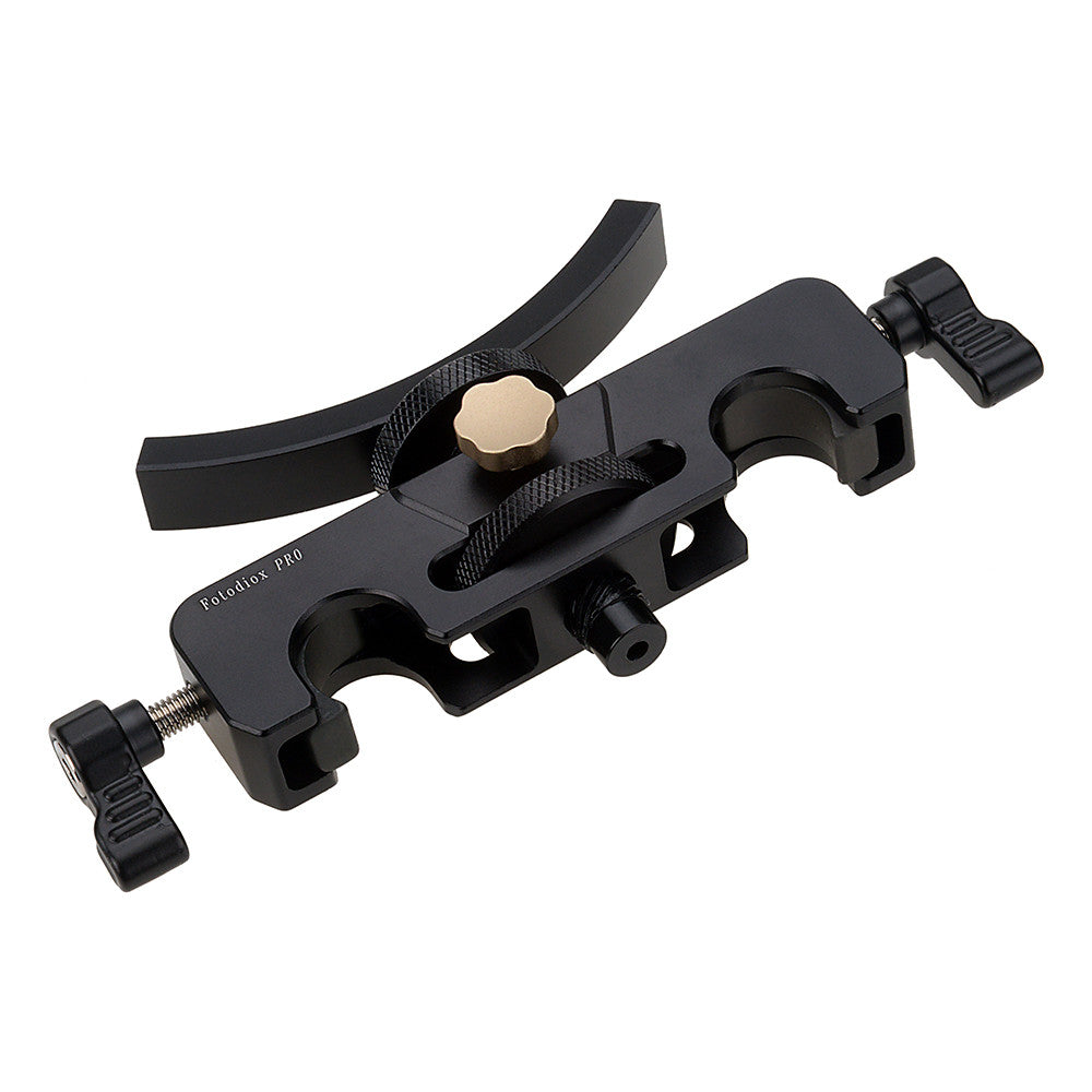 Fotodiox Pro Yoke Lens Support - Universal Telephoto, Long Lens Support Bracket for 15mm Rod System with Height Adjustable Trimmer Knob